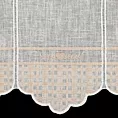 Tkanina firanowa zazdrostka z etaminy zdobiona haftem kratki