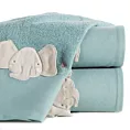 Ręcznik kąpielowy dziecięcy 50x90 cm bawełniany kolor niebieski z aplikacją słonika 480 g/m2 BABY 59