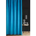 Zasłona szyta na taśmie 5 cm WALDO turkusowa ze szlachetnej grubej tkaniny welwetowej o gramaturze 400g/m2