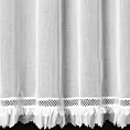 Firana biała z etaminy zdobiona aplikacją z koronki 140x250 cm przelotka KIARA