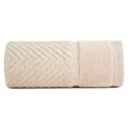 Ręcznik kąpielowy 50x90 cm bawełniany kolor beżowy ze wzorem zygzaka 500 g/m2 KALIA Reina Line
