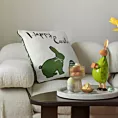 Poszewka na poduszkę 45x45 cm welwetowa zielono, biała z motywem wielkanocnym WIOSNA 5