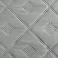 Narzuta srebrna 170x210 cm z geometrycznym wzorem wykonana techniką hot press ALARA 6 Design 91