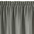 Zasłona popielata z falbaną z tkaniny o płóciennym splocie 140x260 cm taśma - LENA