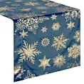 Bieżnik świąteczny na stół 45x45 cm granatowo, szampański welwetowy zdobiony śnieżynkami JOY 2