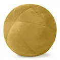 Poduszka dekoracyjna w formie kuli średnica 24 cm welwetowa musztardowa GAJA