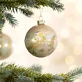 Szklana bombka choinkowa ręcznie zdobiona