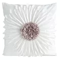 Poszewka na poduszkę 45 x 45 cm z welwetu kolor kremowo, pudrowy zdobiona dużym kwiatem 3D FLORES 3