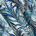 Tkanina zasłonowa zaciemniająca typu blackout z motywem egzotycznych liści
