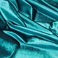 Zasłona szyta na taśmie 5 cm SAFARI turkusowa z miękkiej welwetowej tkaniny z połyskiem