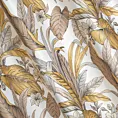 Zasłona beżowo, biała z wzorem egzotycznych liści 140x250 cm przelotka - BARI - Design 91