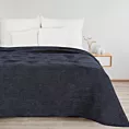Koc bawełniany 180x220 cm granatowy ze strukturalnym wzorem 3D AMBER Design 91