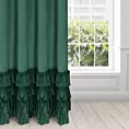 Zasłona welwetowa ciemnozielona zdobiona falbanami 140x250 przelotka - CHARLOTTE 1