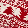 Koc akrylowy 130x150 cm czerwono, biały ze świątecznym motywem skandynawskim IZA