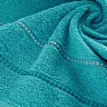 Ręcznik do rąk 30x50 cm bawełniany kolor turkusowy z kontrastującymi paseczkami 500 g/m2 SUZI