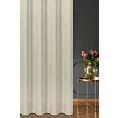 Firana szyta na taśmie fala kremowa z delikatnej etaminy wykończonej obciążnikiem