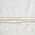 Ręcznik do rąk 30x50 cm bawełniany kolor biały zdobiony paseczkami przeszywanymi błyszczącą nicią 500 g/m2 LILA