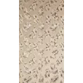 Zasłona welwetowa beżowo, szampańska z błyszczącym nadrukiem palmowych liści 140x250 cm przelotka - GLORIA