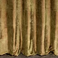 Zasłona szyta na taśmie 5 cm oliwkowo miedziana z welwetowej, miękkiej tkaniny, z połyskującym nadrukiem