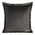 Poszewka na poduszkę 45x45 cm welwetowa grafitowa z ozdobnymi brzegami RIA Diva Line