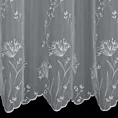 Tkanina firanowa, matowa z efektem deszczyku, z delikatnym haftem roślinnym