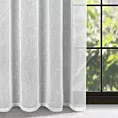 Firana biało, srebrna o strukturze drobnego deszczyku przetykana srebrną nicią 140x250 cm przelotka KELLY