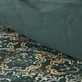 Pościel 160x200 cm z satyny bawełnianej kolor ciemnozielony, jasnozłoty z motywem mozaiki SPRING 69