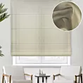 Roleta rzymska złoto jasnobeżowa z delikatnie połyskującej tkaniny typu PERU z efektem opalizującym, wykończona obciążnikiem