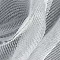 Firana szyta na taśmie 5 cm srebrna o strukturze drobnej siatki, nie wymagająca prasowania