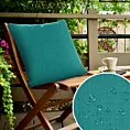 Poszewka na poduszkę 45x45 cm z gładkiej tkaniny wodoodpornej turkusowa idealna do ogrodu i na taras GARDEN 3