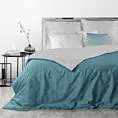Pościel 220x200 cm bawełniana kolor jasnoszary, turkusowy dwustronna NOVA 3