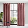 Zasłona ciemnoróżowa z tkaniny welwetowej 140x250 cm przelotka - ROSA - Design 91