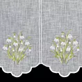Tkanina firanowa zazdrostka z etaminy zdobiona haftem przebiśniegów