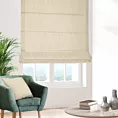 Roleta rzymska jasnobeżowa z tkaniny w stylu eko i efektem melanżu
