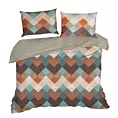 Pościel 160x200 cm kolor brązowy, miętowy z nadrukiem geometrycznym ALEXA Design 91
