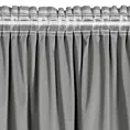 Zasłona welwetowa srebrna zdobiona falbanami i lśniącymi akcentami 140x250 cm taśma - CARLI