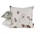 Poszewka na poduszkę 40x40 cm z satyny bawełnianej kolor beżowy, jasnobrązowy zdobiona nadrukiem kwiatów SPRING 45