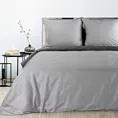 Pościel 220x200 cm gładka z satyny bawełnianej kolor jasnoszary, stalowy DINA Diva Line