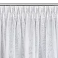Dekoracja okienna biała z gładkiej markizety z trzema upięciami 400x160 cm taśma JOKO