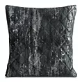 Poszewka na poduszkę 45x45 cm welwetowa czarna, pikowana metoda hot press zdobiona błyszczącym przecieranym nadrukiem BLINK 43