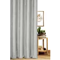 Zasłona szyta na taśmie 5 cm jasnosrebrna z miękkiej w dotyku tkaniny szenilowej