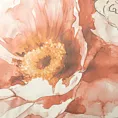 Koc akrylowy 150x200 cm pomarańczowo, kremowy z malarskim kwiatowym nadrukiem CHLOE Eurofirany Premium