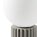Lampa stołowa nocna biało, popielata ASPEN na podstawie z betonu