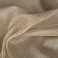 Firana szyta na taśmie 5 cm ciemnobeżowa z miękkiej tkaniny o lekkim splocie i delikatnym połysku, wykończona obciążnikiem