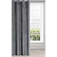 Zasłona grafitowa z miękkiego welwetu 140x250 cm przelotka - SUZANA