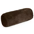 Poduszka wałek 15x45 cm ciemnobrązowa z miękkiej futrzanej tkaniny  NINA
