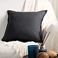 Poszewka na poduszkę 45x45 cm czarna z żakardowej tkaniny z ozdobną wypustką LUNA