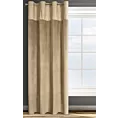 Zasłona beżowa z aplikacją z błyszczącego welwetu 140x250 cm przelotka - AGNES - Design 91