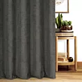 Zasłona szyta na taśmie 5 cm grafitowa z miękkiej w dotyku tkaniny szenilowej