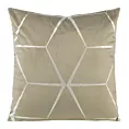 Poszewka na poduszkę 45x45 cm welwetowa ciemnobeżowa z nadrukiem geometrycznym BLINK 28